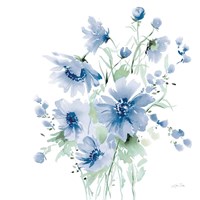 Secret Garden Bouquet I Blue Light Framed Print