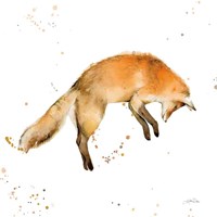 Jumping Fox Framed Print