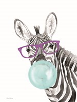 Bubble Gum Zebra Framed Print