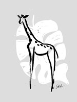 Inked Safari Leaves IV-Giraffe 2 Framed Print