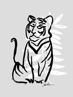 Inked Safari Leaves V-Tiger Framed Print