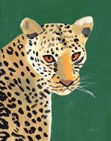 Colorful Cheetah on Emerald Framed Print