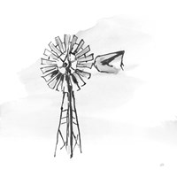 Windmill V BW Framed Print