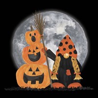 Gnomes of Halloween III-Broomstick Framed Print