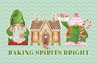 Christmas Bakers II on Mint Framed Print