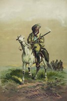 Buffalo Bill on horseback, holding Smoking Rifle Framed Print