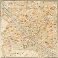 Mapa Di Firenze, 1896 Framed Print