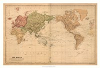 Map of the World, c.1800's (mercator projection) Giclee
