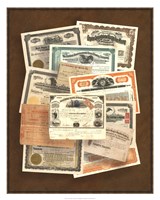 Stock Certificate Collection Fine Art Print