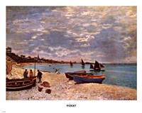 Beach at Sainte-Adresse Fine Art Print