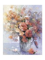 Jug of Pink Roses Fine Art Print