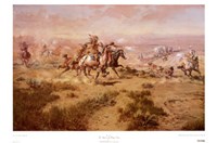 The Attack On The Wagon Train Fine Art Print