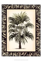 Small Palm in Zebra Border I Fine Art Print