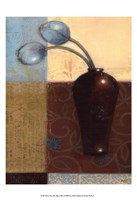 Ebony Vase with Blue Tulips I Fine Art Print