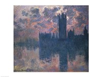 Houses of Parliament, Sunset, 1902 Framed Print