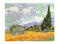 Wheatfield with Cypresses, 1889 Framed Print
