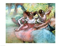 Four ballerinas on the stage Framed Print