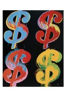 $4, 1982 (blue, red, orange, yellow) Fine Art Print