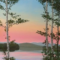 Cooper Sunset Birches Framed Print