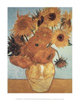 Sunflowers on Blue, 1888 Fine Art Print