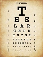 Tom Waits Eye Chart Framed Print