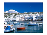 Town View, Mykonos, Cyclades Islands, Greece Framed Print