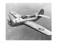High angle view of a fighter plane in flight, Curtiss SB2C Helldiver, December 1941 Framed Print