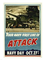 Your Navy First Line of Attack Framed Print