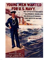 Navy Recruiting Poster, 1909 Framed Print