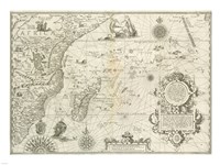 East Africa and the Indian Ocean 1596, Arnold Florent van Langren Fine Art Print