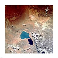 Cerros Colorados Argentina from Space Taken by Atlantis Framed Print