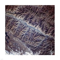 Mountain Range from Space Framed Print
