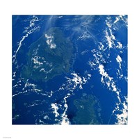 Reef Base as seen from space taken by Atlantis Framed Print