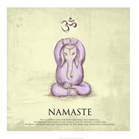 Elephant Yoga, Namaste Pose Framed Print