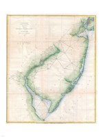 1873 U.S. Coast Survey Chart NJ and the Delaware Bay Framed Print