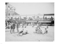 Boardwalk from the beach, Atlantic City, NJ Framed Print