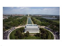 Ariel view of the Lincoln Memorial Framed Print