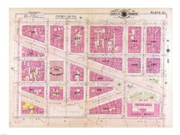 1909 map of Downtown Washington, D.C. Framed Print