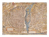 Plan de Paris map Fine Art Print