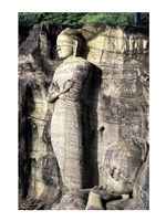Statues of Buddha carved in rocks, Gal Vihara, Polonnaruwa, Sri Lanka Framed Print