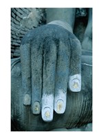 Hands of a giant statue of Buddha, Wat Si Chum, Sukhothai, Thailand Framed Print