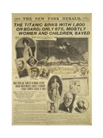 New York Herald front page about the Titanic Disaster Framed Print