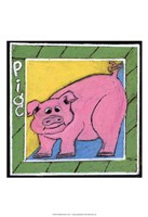 Whimsical Pig Framed Print