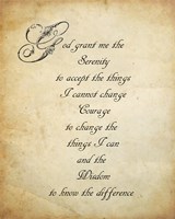 Serenity Prayer - quote Fine Art Print