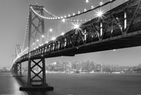 Bay Bridge At Night Fine Art Print