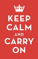 Keep Calm and Carry On (Red) Framed Print