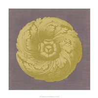 Gilded Rosette II Fine Art Print