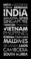 Asia Countries II Framed Print