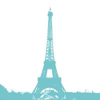 Aqua Eiffel Tower Framed Print