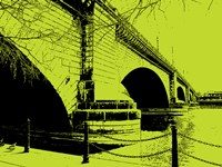 London Bridges on Lime Framed Print
